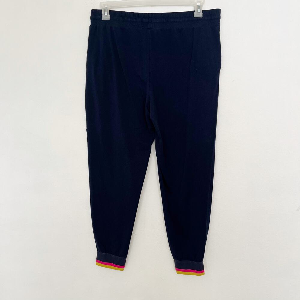 Boden Pants Womens Size 12 Navy Jogger High Rise Cotton Tapered Leg Pull On